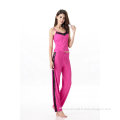 Rose Red Women Summer Strap Quality of Milk Rayon Full Length Pajamas for Adult Sexy Pajamas